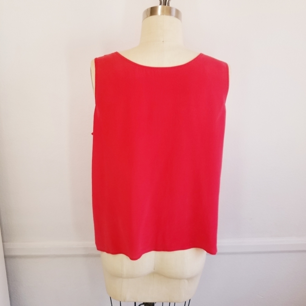 🌸Oscar de la Renta | 100% Silk Sleeveless top, L - Picture 5 of 8